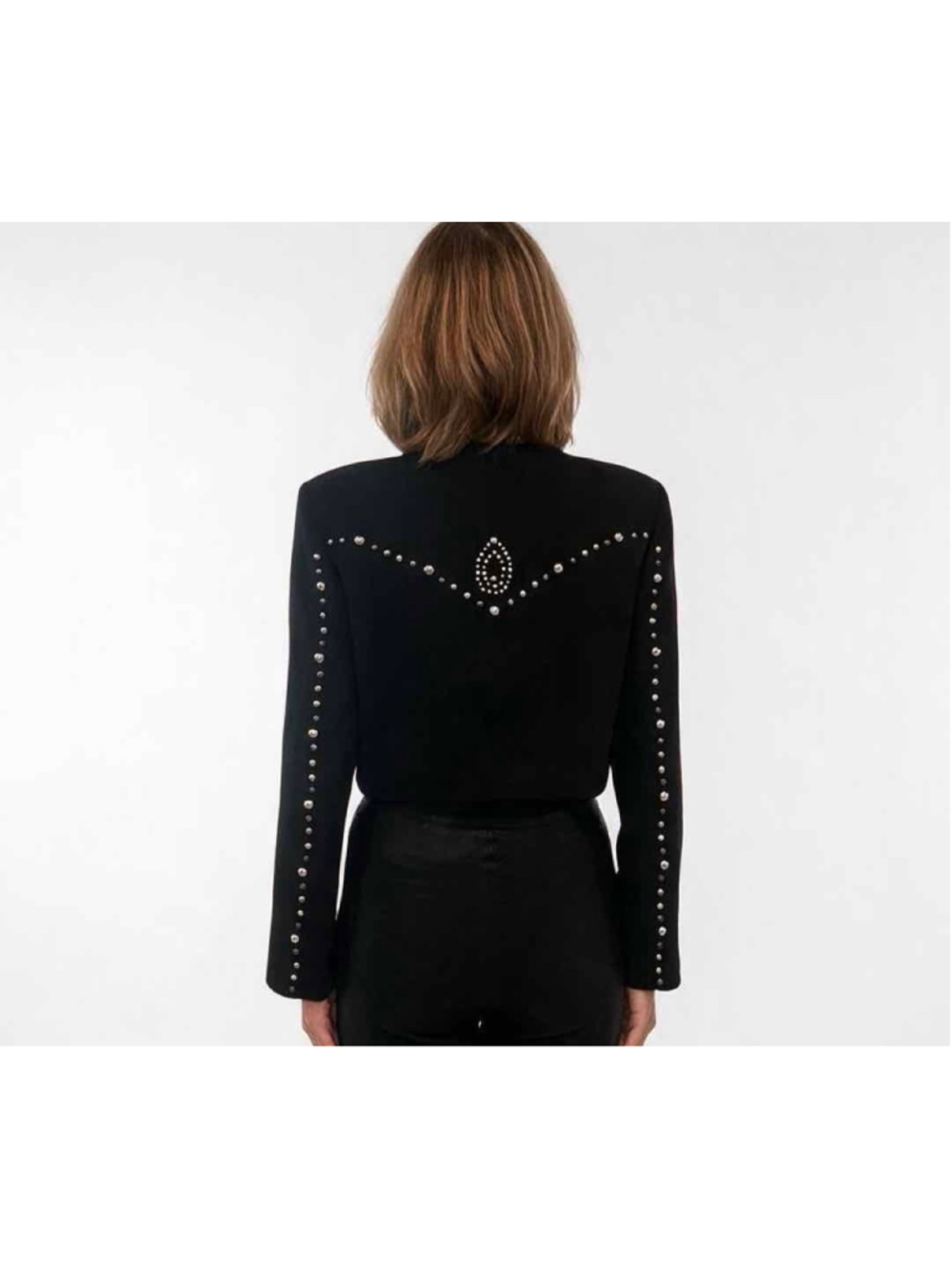 CINQ A SEPT Olga Studded Jacket Black 8 NWT - Picture 4 of 10